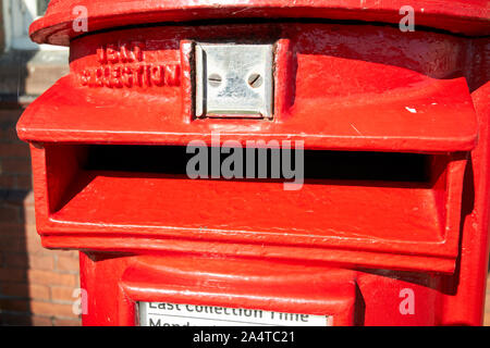red post office postbox Port Sunlight England UK Stock Photo