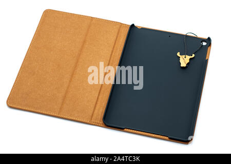 TORRO Genuine Leather Stand Case Compatible With Apple iPad Mini 5th Generation 2019 Release Stock Photo