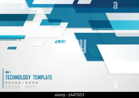 Abstract blue tech template design of future background. Use for poster, artwork, template design, presentation, print, cover annual. illustration Stock Vector
