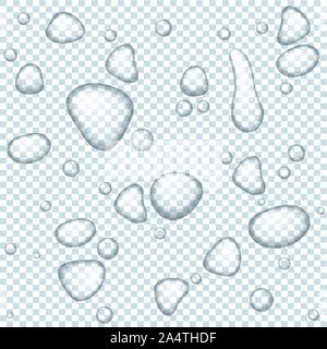Transparent clear water drops Stock Vector