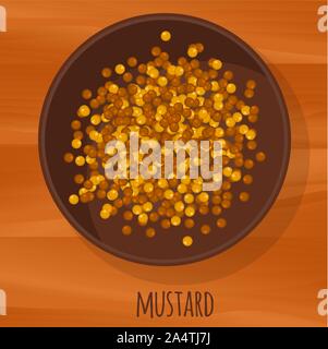 Mustard seeds flat design vector icon. Stock Vector