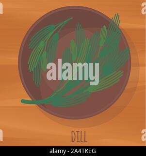 Dill flat design icon. Stock Vector