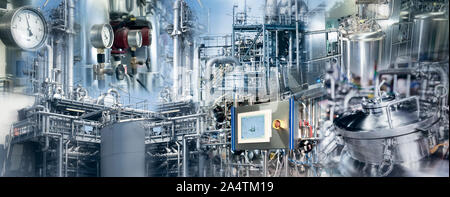 Production plants of the chemical industry and pharmaceutical industry Stock Photo
