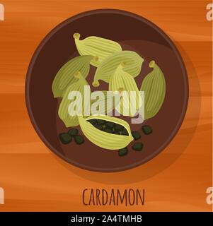 Cardamon flat design vector icon. Stock Vector