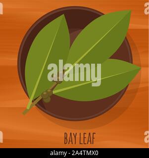 Bay leaf flat design vector icon. Stock Vector