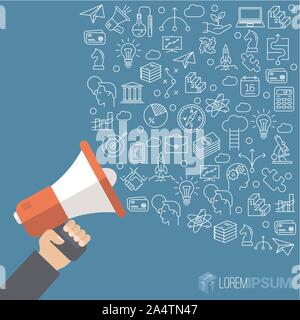 Flat design loudspeaker Stock Vector