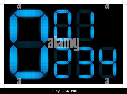 Set of digital numbers - check my portfolio for other numbers from the set Stock Vector