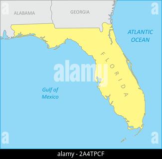 Florida region map Stock Vector