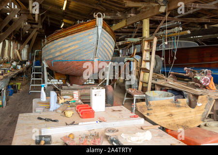 Everson and Sons Ltd traditional boatyard, Woodbridge, Suffolk, England, UK Stock Photo