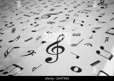 A bedcover background with musical signs and notes (Madeira, Portugal)