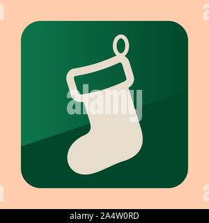 Christmas socks icon. Colorful flat presents for holiday. Christmas and New Year elements for decoration. Vector illustration eps 10 Stock Vector
