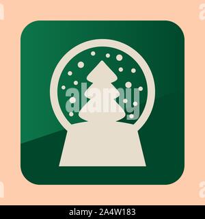 Christmas snow globe with a tree inside icon. Colorful flat presents for holiday. Christmas and New Year elements for decoration. Vector illustration Stock Vector