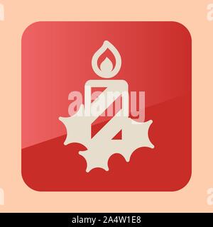 Christmas candle icon. Colorful flat presents for holiday. Christmas and New Year elements for decoration. Vector illustration eps 10 Stock Vector