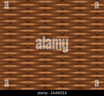 Decorative wooden textured, wicker basket weaving background. Stock Vector