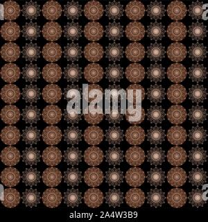 A seamless pattern of mandalas.  The background colour can easily be edited. Stock Vector