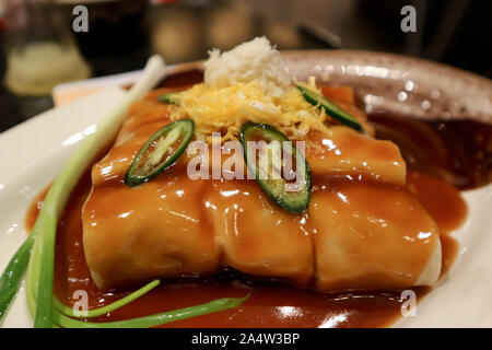 rice roll, fresh roll or vegetable roll Stock Photo