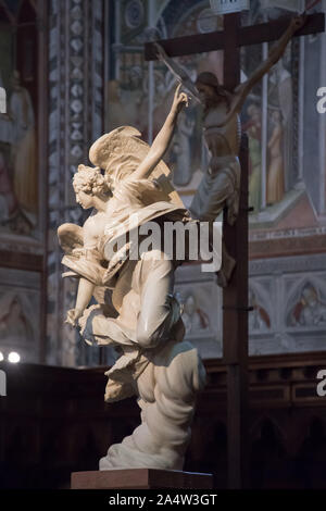 Statue of St. Gabriel the Archangel from 1605, group of Annunciazione (Annunciation of the Virgin by the Angel) by Francesco Mochi, recognized as the Stock Photo