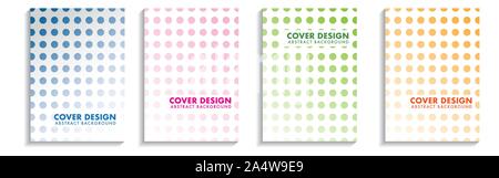 Minimal polkadot covers design. Colorful halftone gradients.background modern template design for presentation. print template Cool geometric patterns Stock Vector