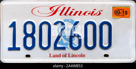 Illinois License Plate, USA Stock Photo