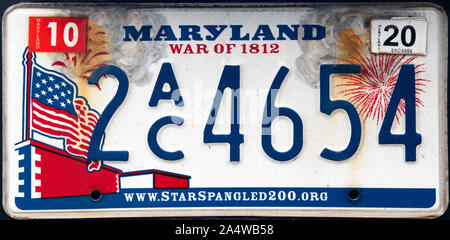 Maryland License Plate, USA Stock Photo