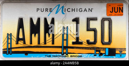 Michigan License Plate, USA Stock Photo