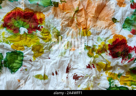 The colors stain on tissue paper Stock Photo