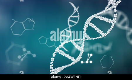 structure of the DNA double helix animation, DNA molecular and biologigical concept Stock Photo