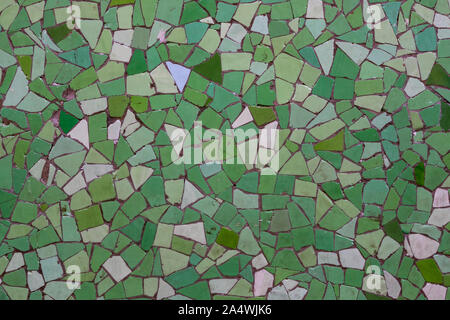 Vintage green mosaic wall tiles abstract background Stock Photo