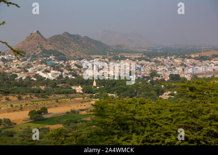 Panoramic view of Pushkar to the lake Stock Photo