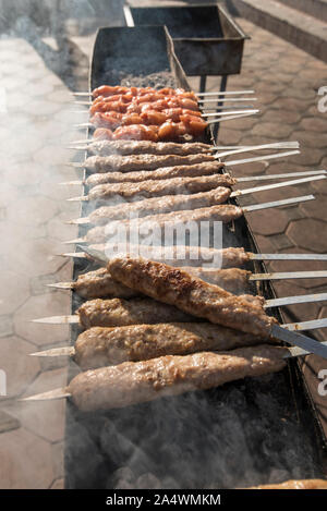 Shashlik or Shashlyk Meaning Skewered Meat Was Originally Made of Lamb.  Stock Photo - Image of culture, lamb: 90891464