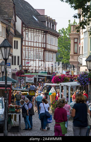 Höxter city centre, shopping street in the old town, Marktstreet, Stock Photo