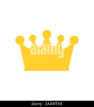 Crown icon vector isolated on white flat Stock Vector