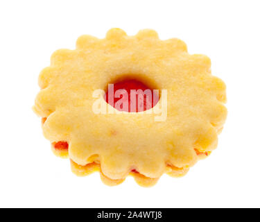 christmas cookies: Butter biscuits with jam in the middle isolated on white background Stock Photo