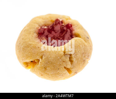 christmas cookies: "Husarenkrapferl" Single cookie from the front on a white background Stock Photo