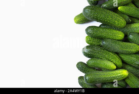Fresh young cucumbers isolated on white background Stock Photo