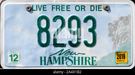New Hampshire License Plate, USA Stock Photo