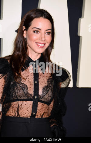 Los Angeles, USA. 15th Oct, 2019. LOS ANGELES, USA. October 15, 2019: Aubrey Plaza at the premiere of 'JoJo Rabbit' at the Hollywood American Legion. Credit: Paul Smith/Alamy Live News Stock Photo