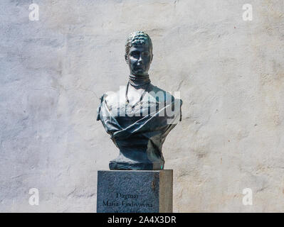 Bust of Empress Maria Feodorovna, mother of Emperor Nicholas II, nee Princess of Denmark. Denmark. Copenhagen. Russian Orthodox Alexander Nevskij (Nev Stock Photo