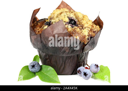 blueberry muffin isolated on white background Stock Photo