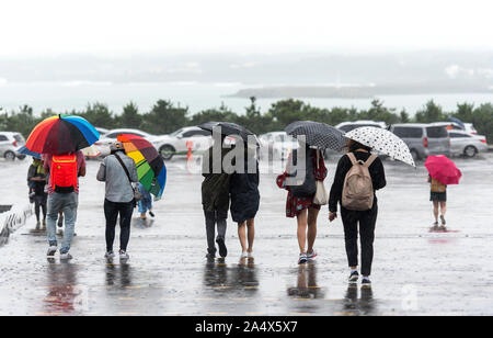 JEJU - SEPT 28: JEJU - SEPT 28: Typhoon. Cold and windy day in Jeju Island on September 28. 2016 in South Korea Stock Photo