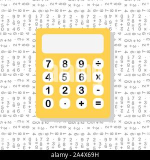 School and education workplace item. Vector flat illustration of school supplie. Electronic calculator in flat style. Infographic elements for web, pr Stock Vector