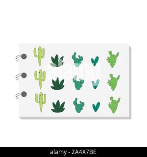 Colorful cactus seamless pattern for background, notebook, simple design. Modern abstract vector design for paper, cover, fabric, interior decor. Soft Stock Vector
