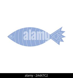 Cute fish icons showing aquatic animals with various fins, scales, tails and gills swimming in water. Good for kids book, fabric or bedroom Stock Vector