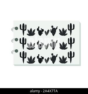 Colorful cactus seamless pattern for background, notebook, simple design. Modern abstract vector design for paper, cover, fabric, interior decor. Soft Stock Vector