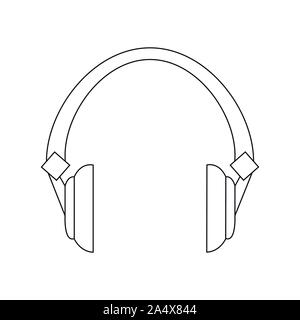 Headphone icon vector, listening to music concept, audio jack sign Isolated on white background. Trendy Flat style for graphic design, logo, Web site, Stock Vector