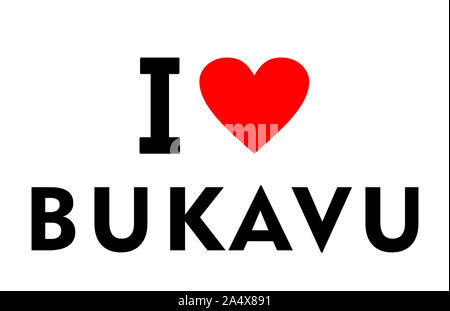 I love Bukavu city Democratic Republic of the Congo country heart symbol Stock Photo