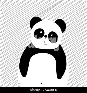 Cute panda on white background. Perfect for kids book, fabric, textile, nursery decoration, wrapping paper. Vector design Illustration Stock Vector