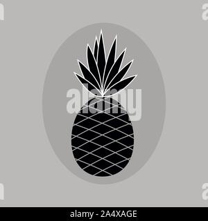 Summer fruits for healthy lifestyle. Pineapple fruit. Vector illustration cartoon flat icon isolated on colorful background. Design for books, sticker Stock Vector