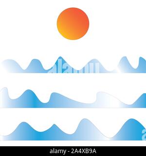 The sun and the sea. Vector illustration Stock Vector