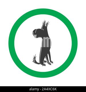 Vector allowed sign on white background with green circle. Cool for cafe, restaurant. Illustration can use in dog friendly place Stock Vector